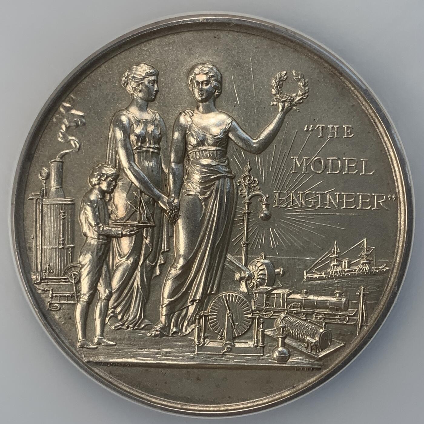 掌中浮雕-藏着的欧洲第038场 NGC UNCD ：1936年英国模型工程协会颁发的获奖银章，51mm