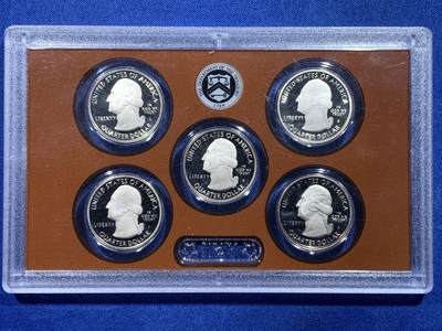 《竞宝斋》第430场 周日，周一，周二 3场连拍 （全场包邮） 美国2019年S版精制公园币-5枚