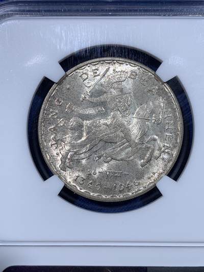 《竞宝斋》第430场 周日，周一，周二 3场连拍 （全场包邮） 三枚一组 NGC MS65-66 卢森堡1946年100法郎、50法郎、20法郎骑士马剑银币，纪念卢森堡大公瞎子约翰战死600周年纪念币，瞎子约翰的战死代表中世纪骑士精神的陨落，三枚币包浆统一，编号连续，适合一次性成套入藏