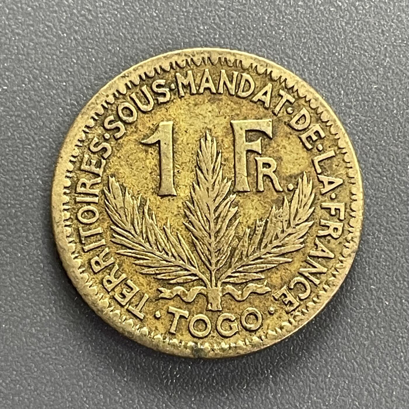 回流1019 多哥法国托管地1924年1法郎
