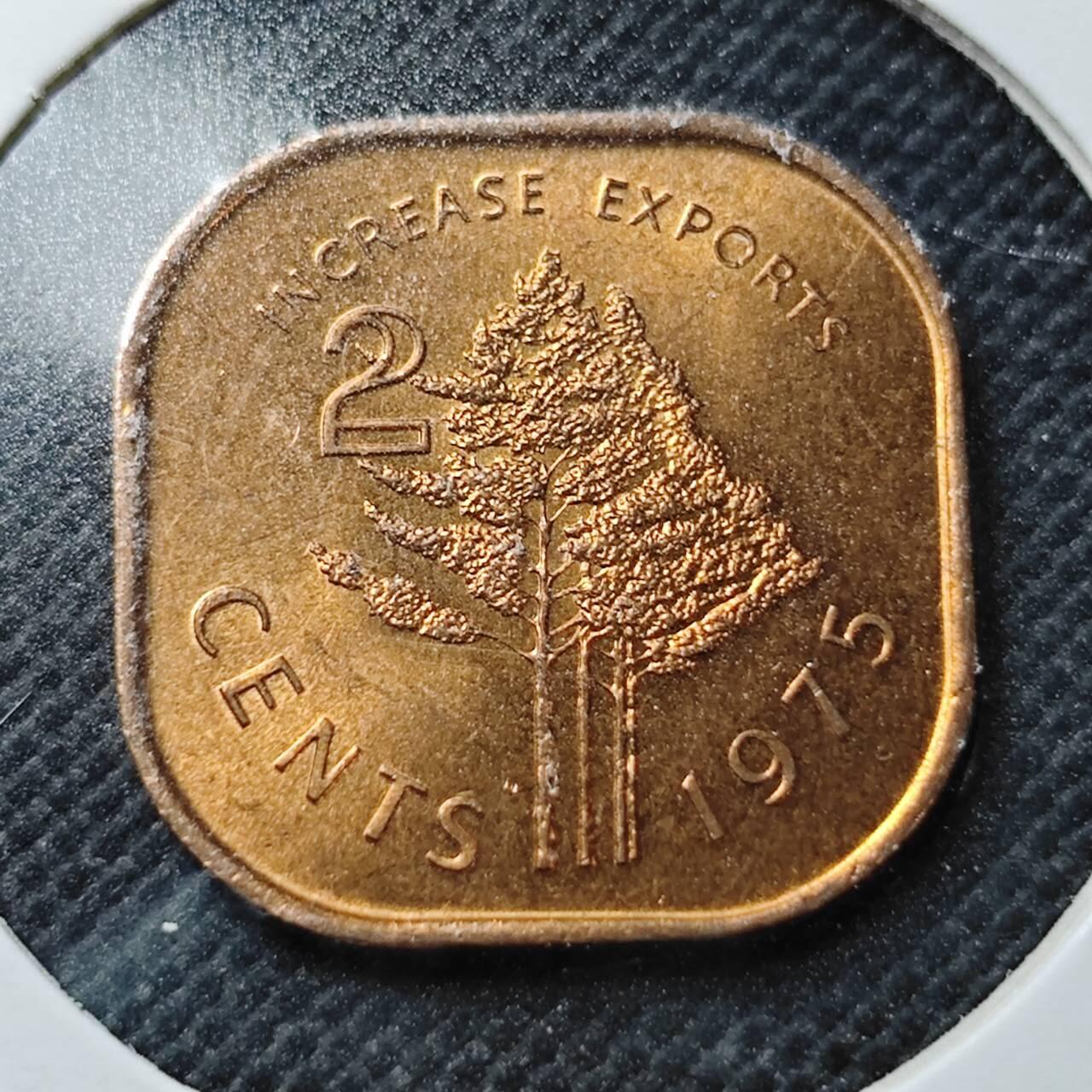 KK钱币收藏小铺  第356场  2月预留时间 周末发货  1975斯威士兰2分铜币 好品