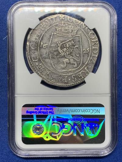 《竞宝斋》第430场 周日，周一，周二 3场连拍 （全场包邮） NGC VF35 1625年尼德兰海尔德兰省武士持剑大银币  唯一亚军分，更高分只有1枚，出分不易，品种稀少，老包浆温润，细节佳。