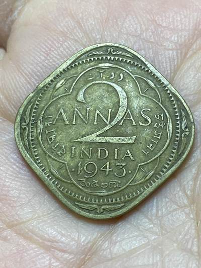 2025年第一百一十四场(总第一百四十场）外国好品散币(免佣金) - 英属印度1943年2安娜(乔治六世第三版，c版加尔各答造)