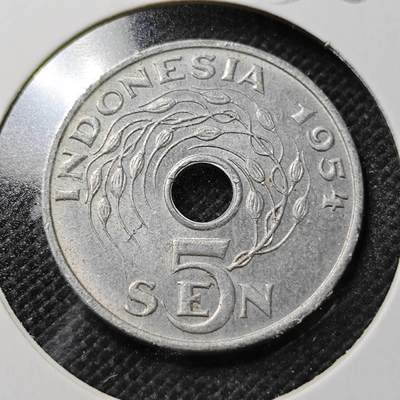 KK钱币收藏小铺  第356场  2月预留时间 周末发货 -  1954印度尼西亚5仙
