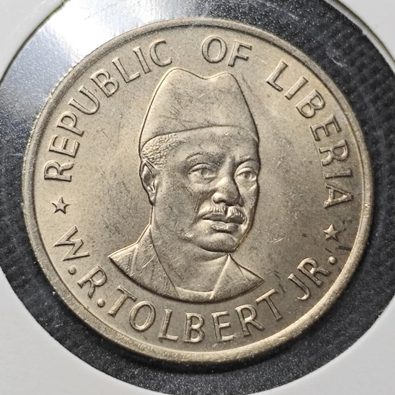 KK钱币收藏小铺  纪念币专场  2月预留时间 周末发货  1976利比里亚25分好品