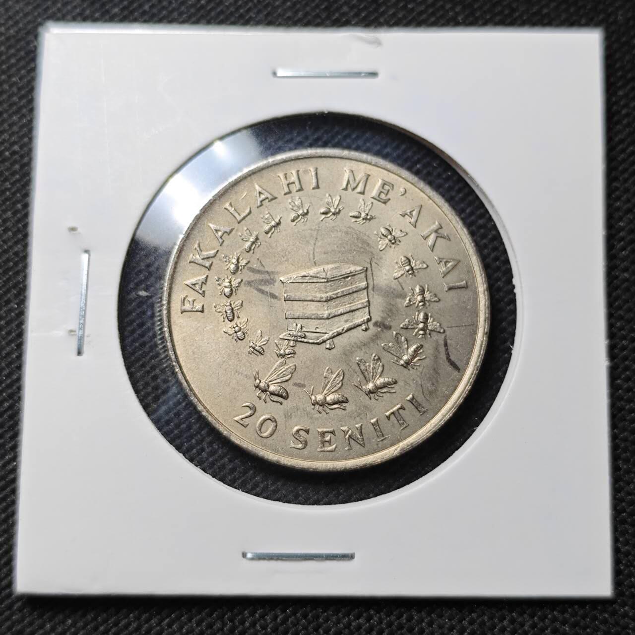 KK钱币收藏小铺  纪念币专场  2月预留时间 周末发货  1975汤加20分纪念币 蜂巢 少见