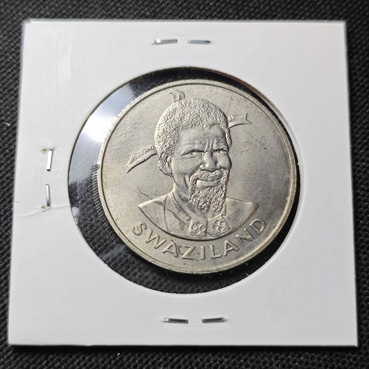 KK钱币收藏小铺  纪念币专场  2月预留时间 周末发货  1976斯威士兰1里兰纪念币 好品