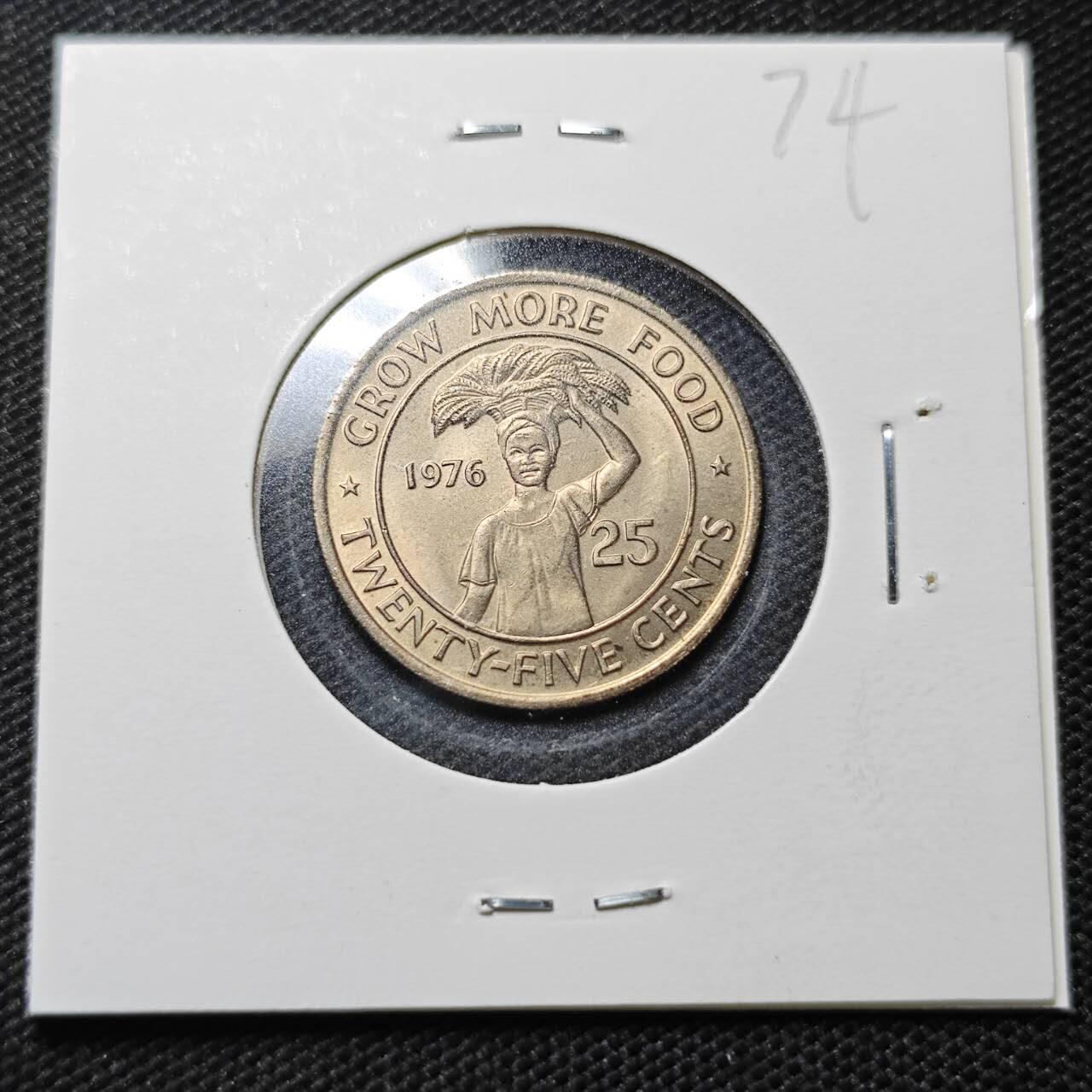 KK钱币收藏小铺  纪念币专场  2月预留时间 周末发货  1976利比里亚25分好品