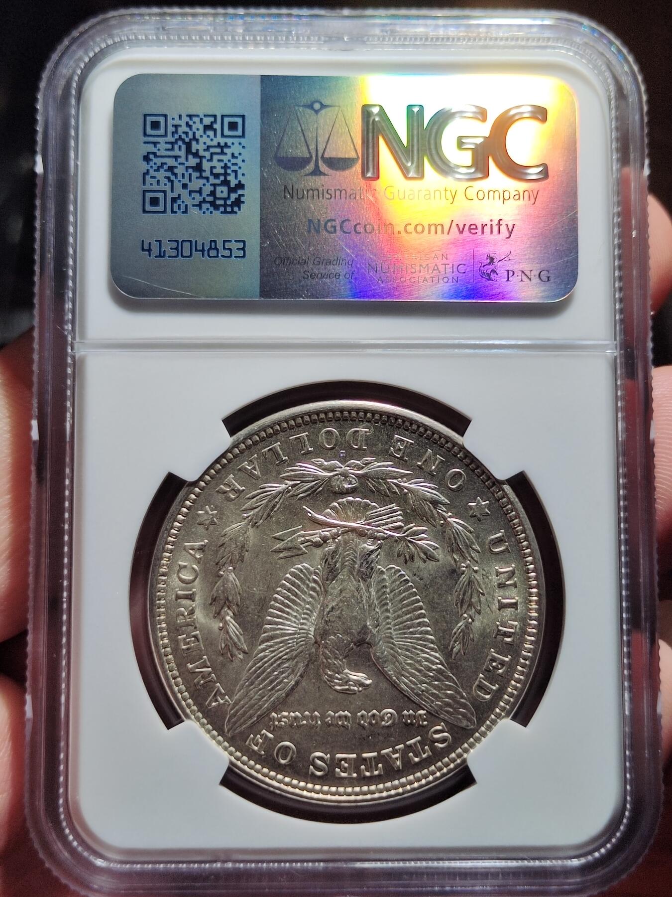 中外钱币第五场 NGC-MS63美国1921年摩根银币D版