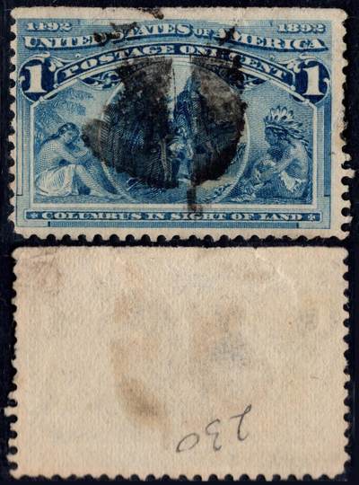 洪涛臻品批发群 精选邮票限时拍卖第1150期  - 美国1893哥伦布发现美洲400周年1分-看到陆地【世界第1套纪念邮票,贵票!】