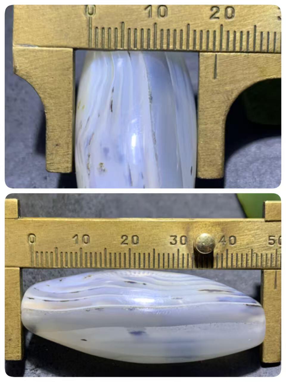 草花纹8字天眼千层纹海洋玉髓通货随形通货大桶珠一颗，