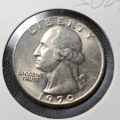 KK钱币收藏小铺  第356场  2月预留时间 周末发货 -  1970美国25分