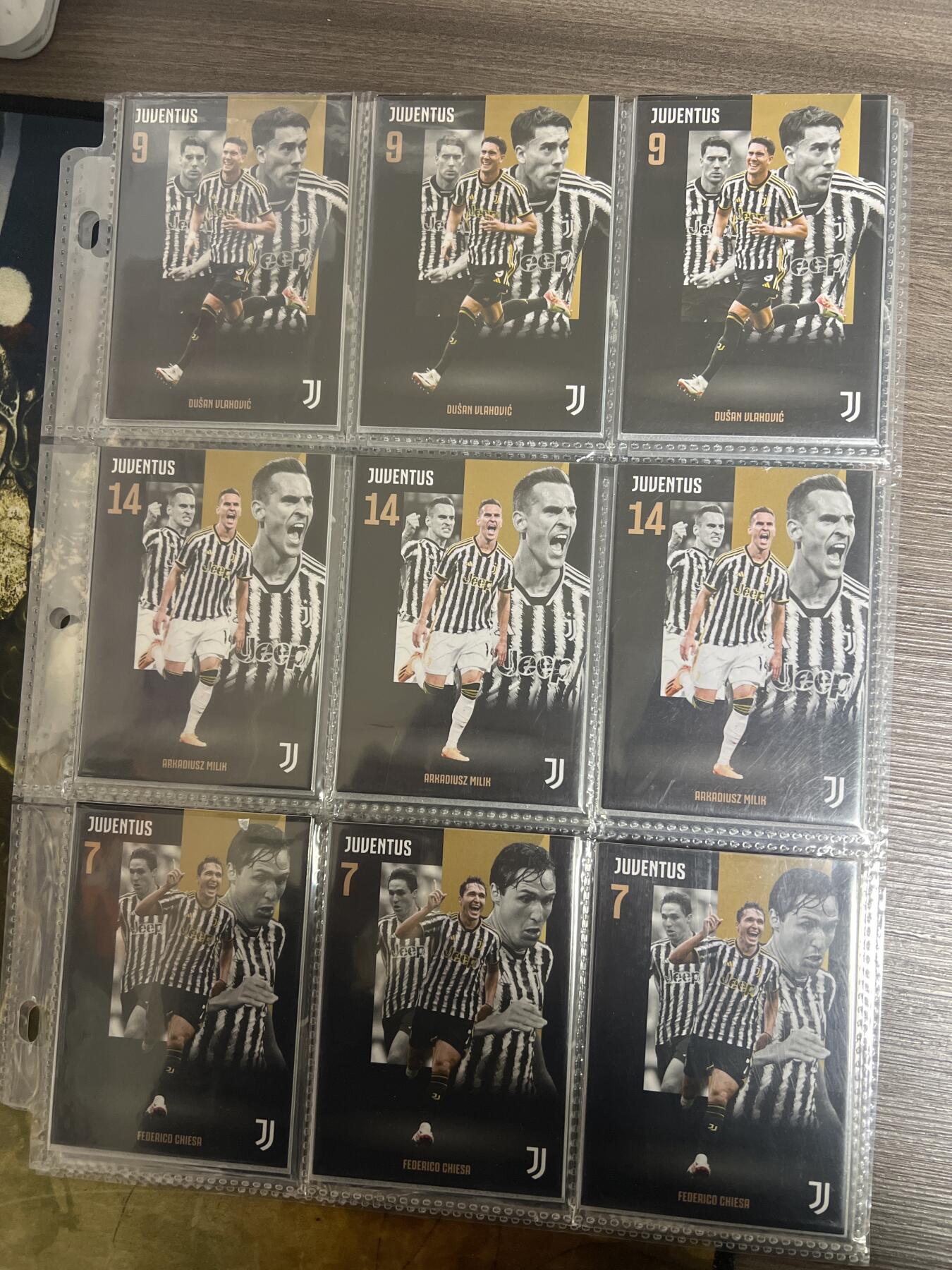 阳大大卡牌拍卖第77期（持续收拍品，周五晚上九点截拍，进群福利早知道） DAKA 2023赛季 尤文图斯 12位球星 三宫卡 36张 普卡 带卡页卡膜