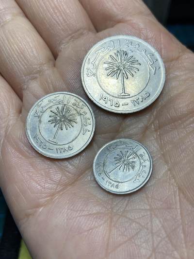2025年第一百一十四场(总第一百四十场）外国好品散币(免佣金) - 巴林🇧🇭3枚:1965年25、50、100费尔