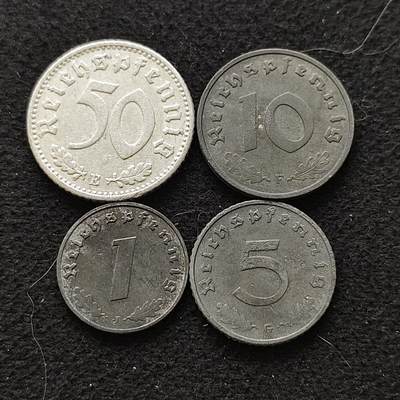 【全场包邮】纯粹捡漏拍470场（免费代拍第7场） - 德国第三帝国1936-1941年收翅鹰4枚套币