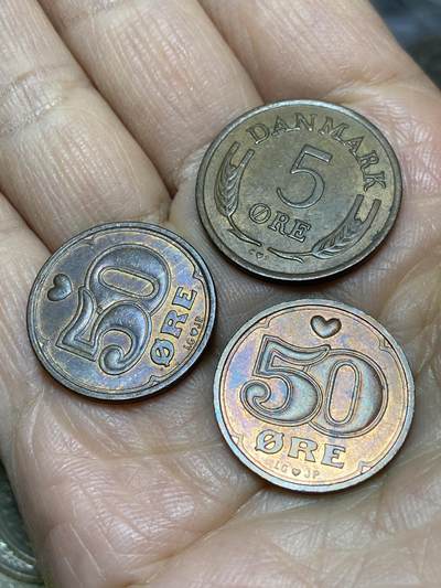 2025年第一百一十四场(总第一百四十场）外国好品散币(免佣金) - 丹麦🇩🇰1968年5欧尔，1990年，1999年50欧尔
