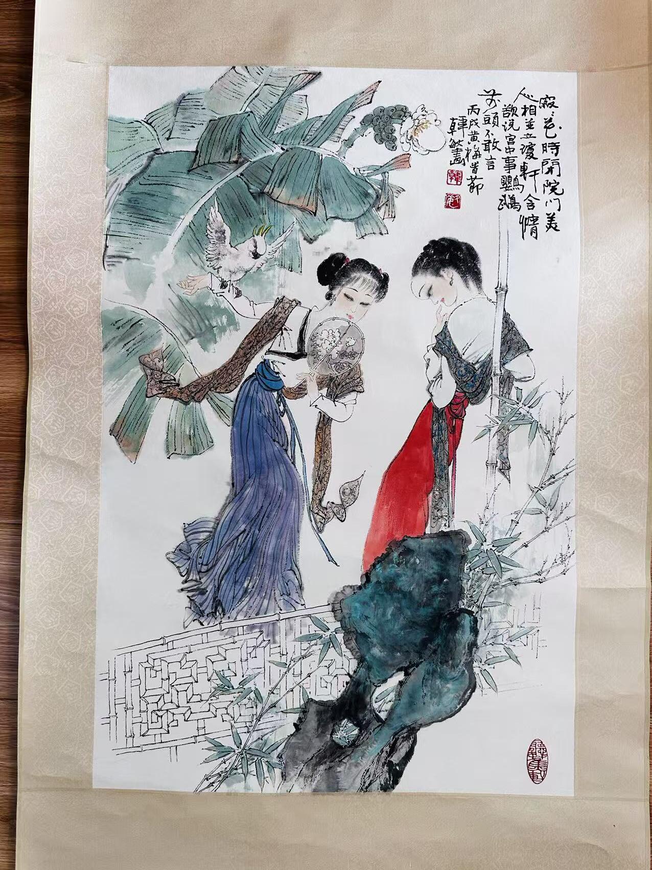 大连首届红藏暨第十一届全国连交会 连环画拍卖 韩敏国画一幅 年代：2006 3平尺   韩敏