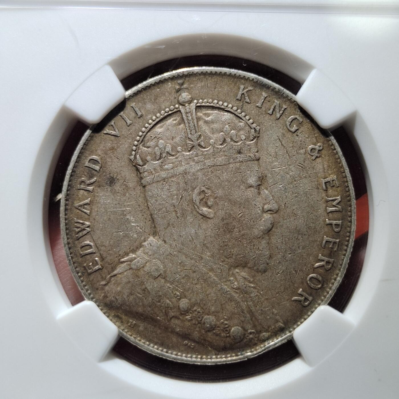 中外钱币第五场 NGC-AU50英属海峡1907年壹圆