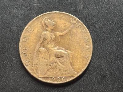 邮泉阁限时拍卖第三十二场 英国硬币专场（硬币在国外。请付邮费6元。） - 英国爱德华七世国王1906年1便士