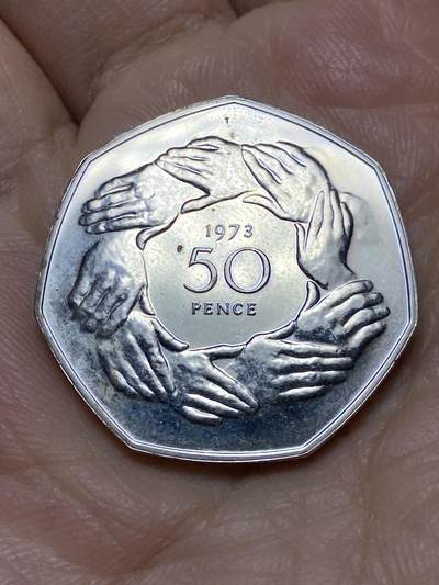 2025年第一百一十四场(总第一百四十场）外国好品散币(免佣金) - 精制币–英国🇬🇧1973年50便士(英国加入欧洲经济共同体纪念币)