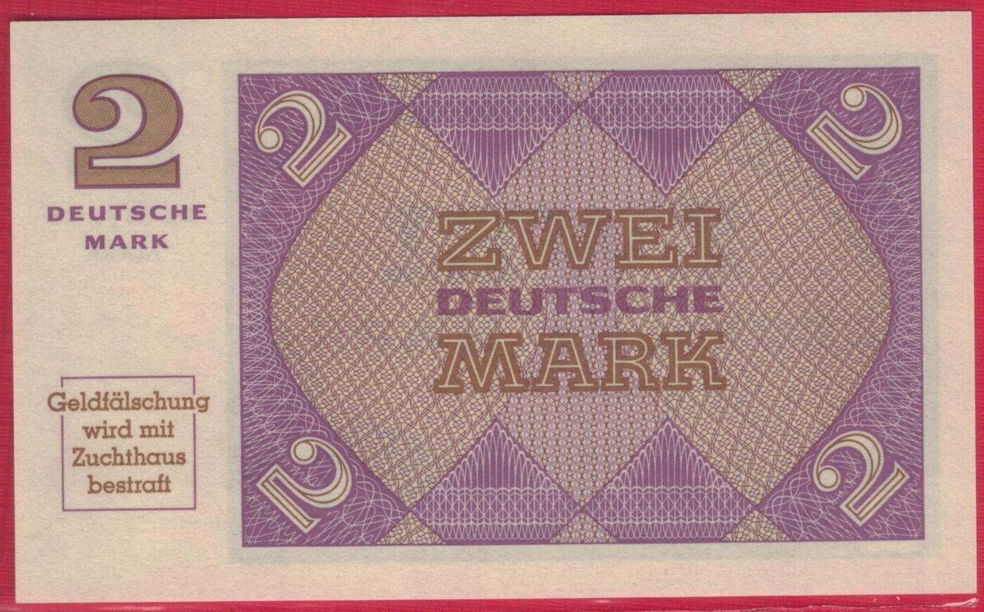 德国1967年2马克 未发行(西德为三战做准备而印制) P-29 实物图 UNC