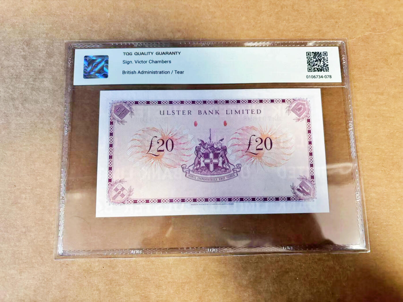 【Blue Auction】世界纸币精拍第740期——18级TOP拍卖/信誉/品质/专业/高效💫 北爱尔兰 1988年20镑 TQG45