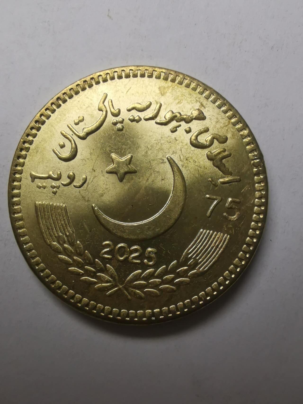 巨藏钱币限时古今中外散币场第一场10月22日20点30分结拍 巴基斯坦2025年75卢布印巴战纪念铜币30mm