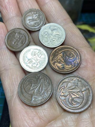 2025年第一百一十四场(总第一百四十场）外国好品散币(免佣金) - 澳大利亚🇦🇺7枚：1970年1973年1分，2000年2004年5分，1967年1976年1977年2分