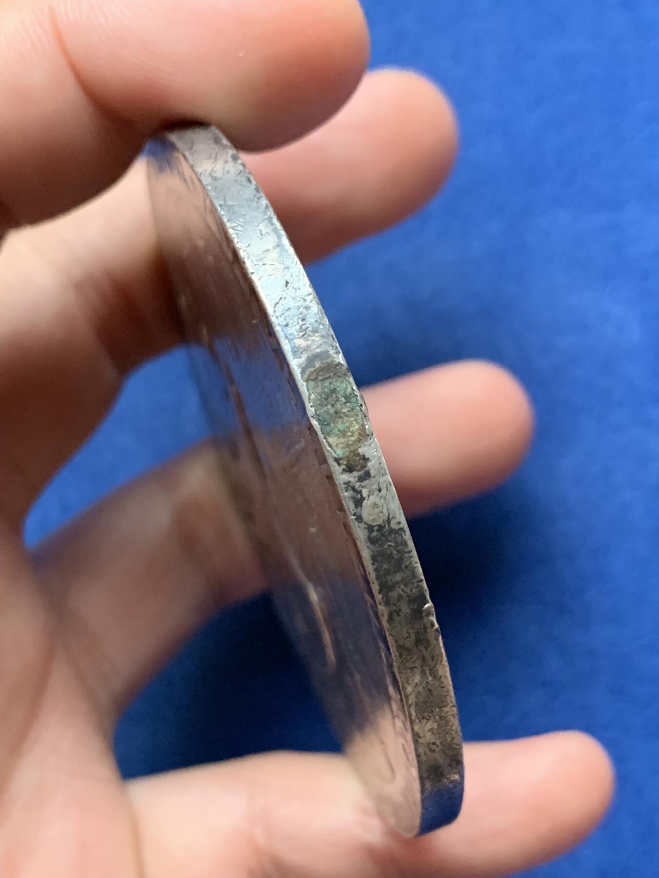 《竞宝斋》第431场 周日，周一，周二 3场连拍 （全场包邮） 名家奥斯卡罗蒂作鲁昂互助保险协会纪念大银章 丰饶角银 139.2克 68mm