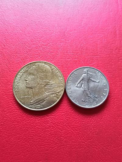 【云涧收藏】第七十三场 法国2000年20生丁、1/2法朗2枚