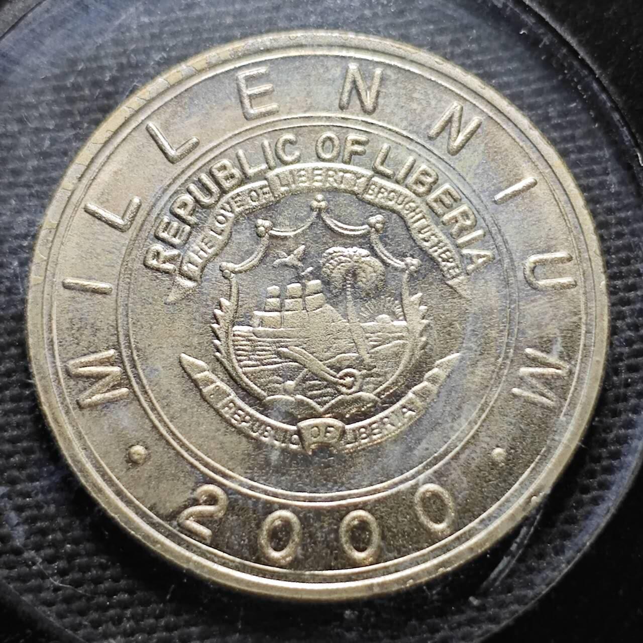 KK钱币收藏小铺  纪念币专场  2月预留时间 周末发货   2000利比里亚5元生肖 虎 纪念币