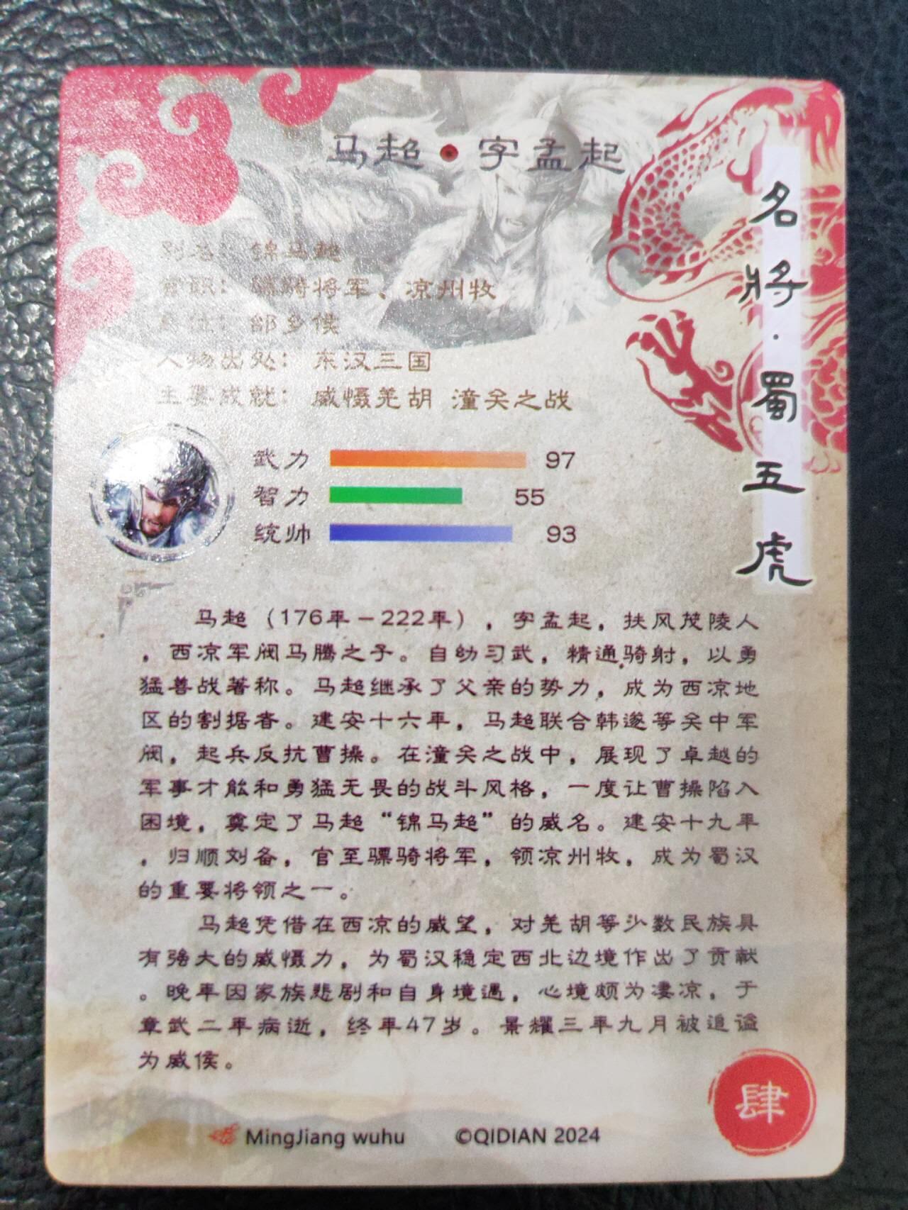 阳大大卡牌拍卖第77期（持续收拍品，周五晚上九点截拍，进群福利早知道） 52.奇点 奇点卡牌 盲包卡 五虎将 马超 粗闪