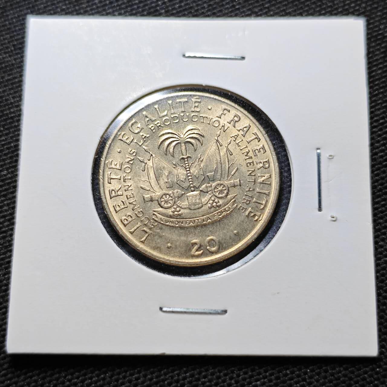 KK钱币收藏小铺  纪念币专场  2月预留时间 周末发货  1972海地20分好品