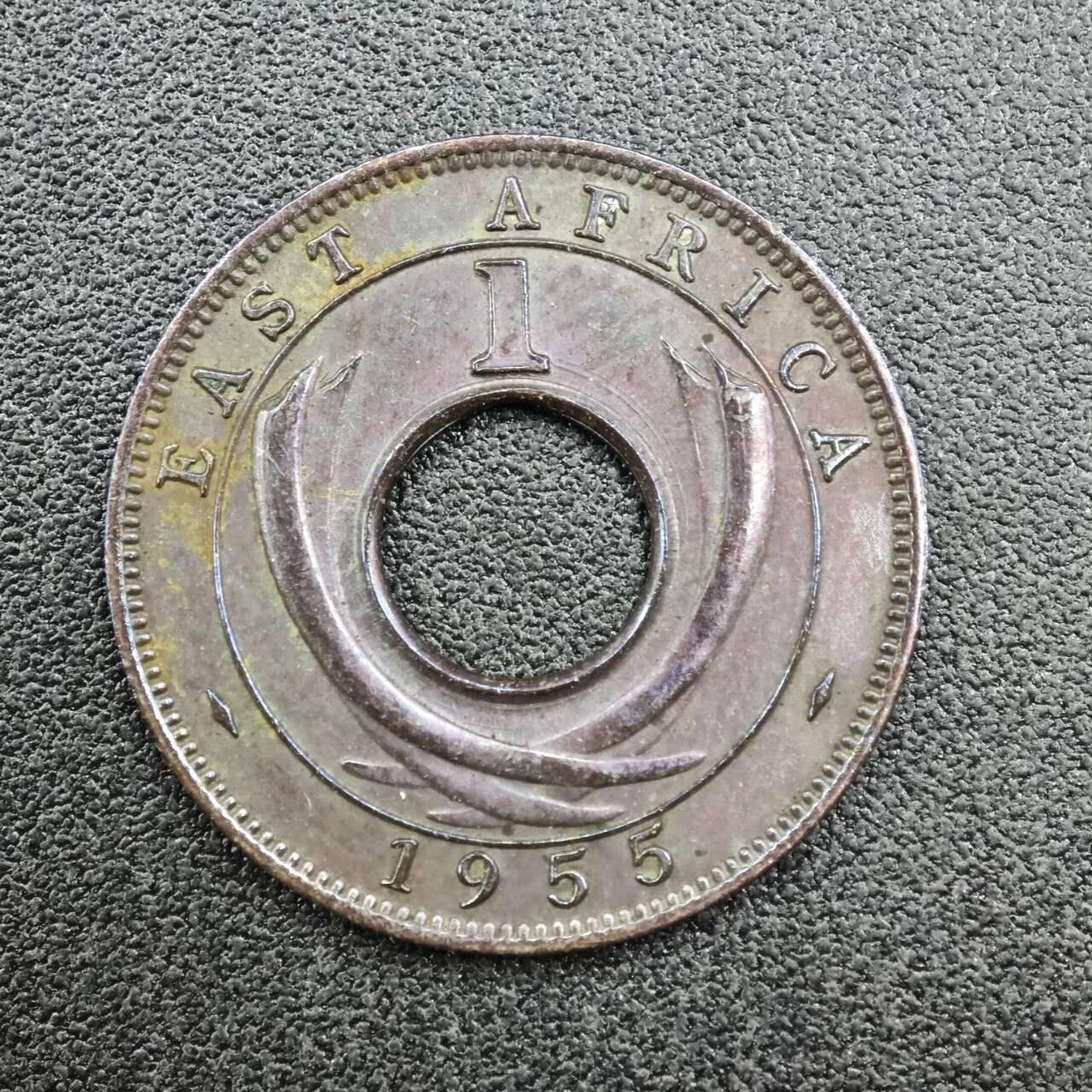 【淘币小摊】实时拍第七百七十拍   散币场   满百包邮可预留二周 每周一统一发货   英属东非1955年伊丽莎白二世1分铜币