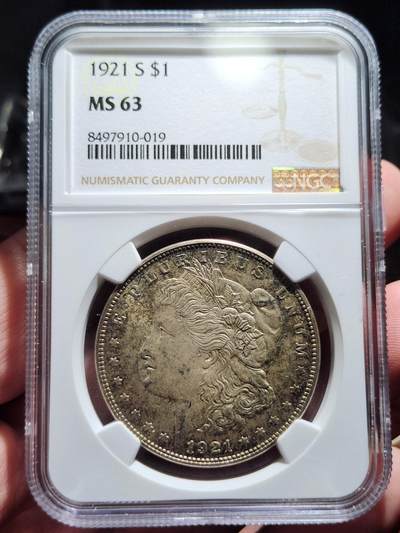 中外钱币第五场 - NGC-MS63美国1921年摩根银币S版