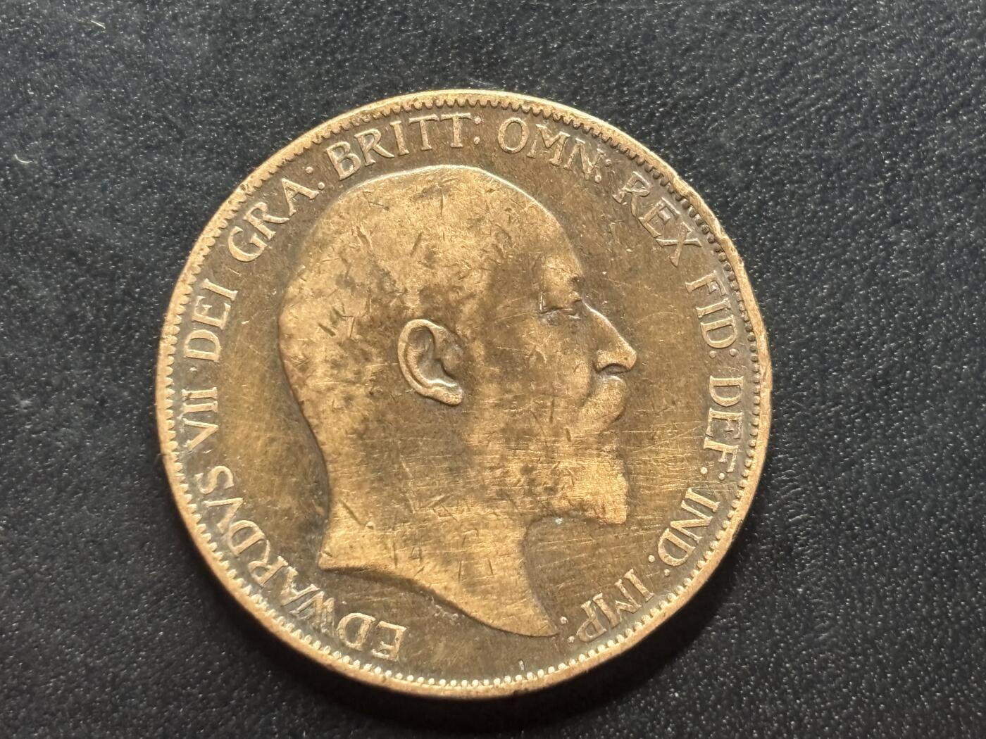 邮泉阁限时拍卖第三十二场 英国硬币专场（硬币在国外。请付邮费6元。） 英国爱德华七世国王1902年1便士