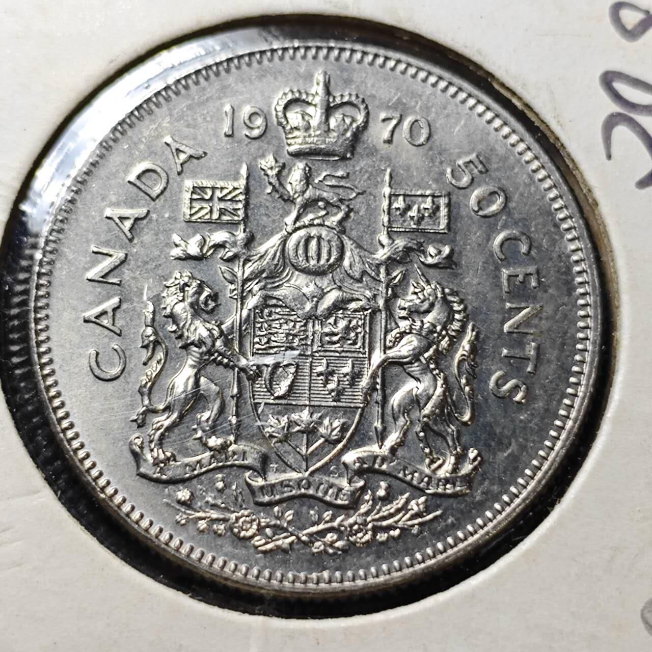 KK钱币收藏小铺  第356场  2月预留时间 周末发货  1970加拿大50分