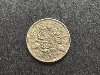 邮泉阁限时拍卖第三十二场 英国硬币专场（硬币在国外。请付邮费6元。） - 英国乔治五世国王1931年3便士银币