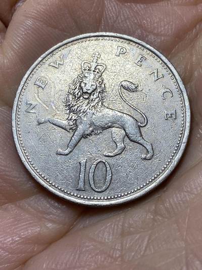 2025年第一百一十四场(总第一百四十场）外国好品散币(免佣金) - 英国🇬🇧1973年10新便士(伊丽莎白二世中年花冠，十进制第一版)