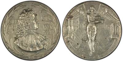 万国钱币拍卖第053期【万国秋季大拍上●周五周六两场连拍】 - PCGS SP58 1901年德国普鲁士纪念腓特烈一世建国200周年纪念银章 日耳曼尼娅女神献上皇冠 PC唯一冠军