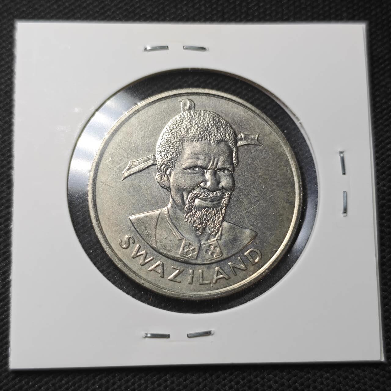 KK钱币收藏小铺  纪念币专场  2月预留时间 周末发货  1975斯威士兰1里兰纪念币