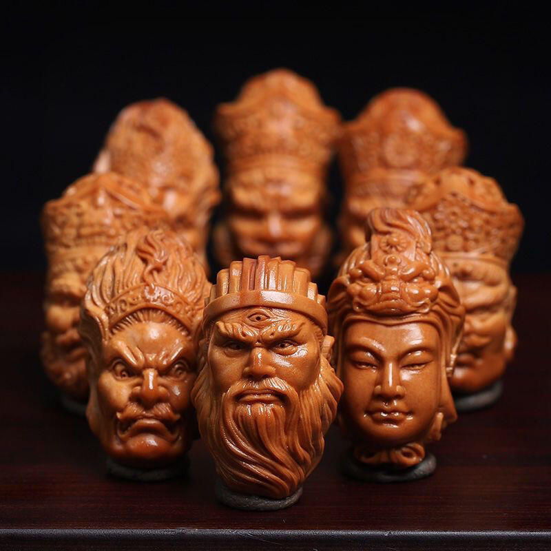 听雨轩（4）木竹专场 橄榄大籽 四大天王雕刻手串
