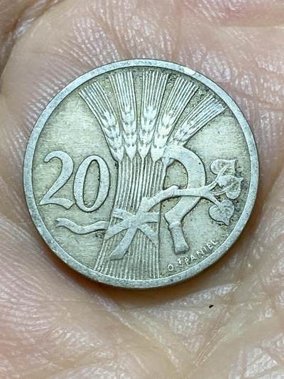 2025年第一百一十四场(总第一百四十场）外国好品散币(免佣金) - 捷克斯洛伐克1921年20赫勒(二战前共和国时期第一套首发年)