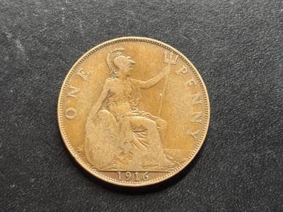 邮泉阁限时拍卖第三十二场 英国硬币专场（硬币在国外。请付邮费6元。） - 英国乔治五世国王1916年1便士