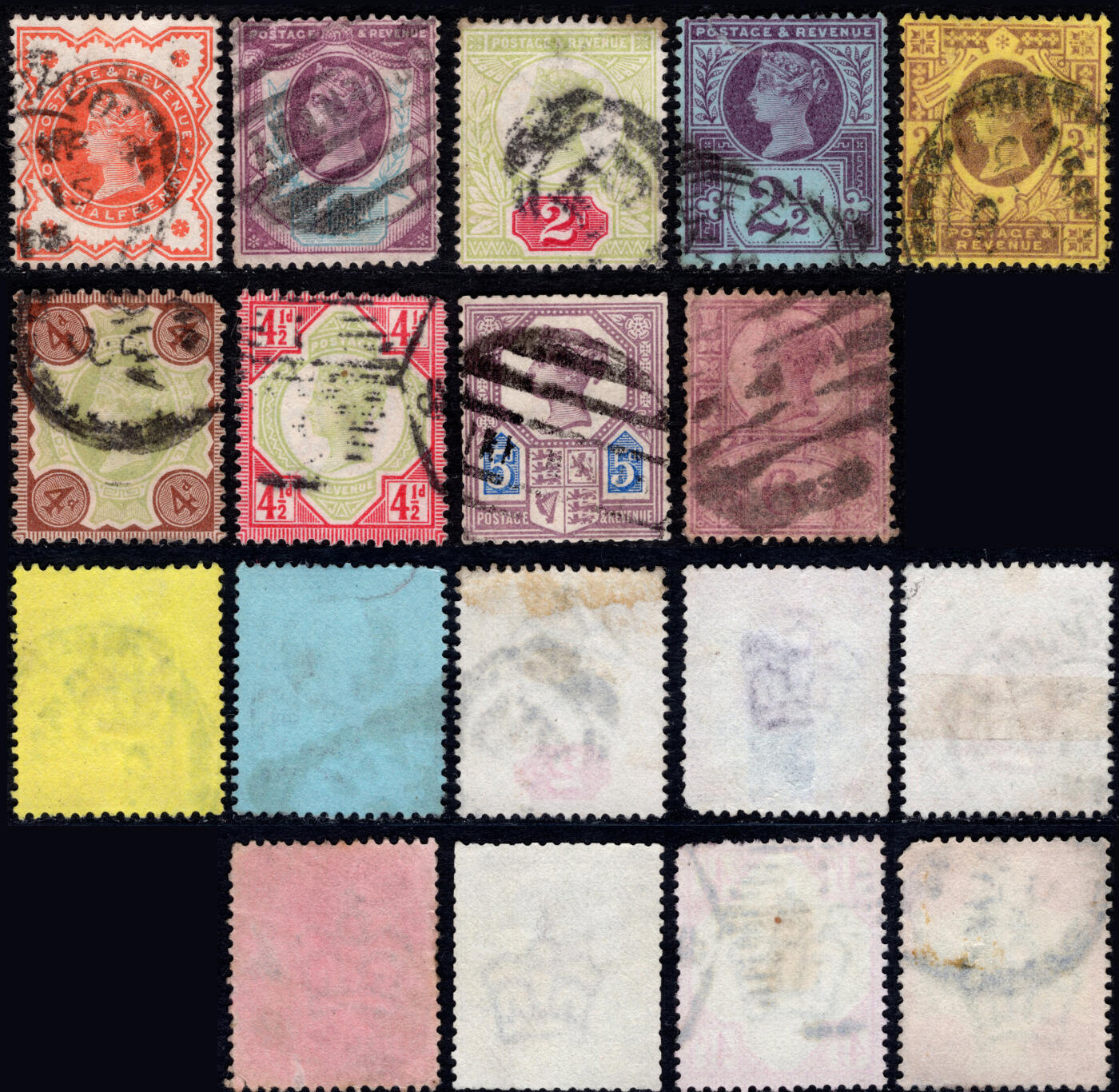 洪涛臻品批发群 精选邮票限时拍卖第1150期  英国1887维多利亚女王9枚旧 2017标价旧$114.85美元