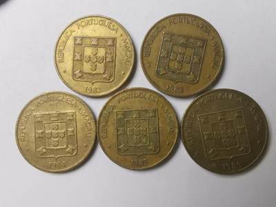 巨藏钱币限时古今中外散币场第一场10月22日20点30分结拍 - 澳门五福1982-83-84-85-88年福字一套全年份