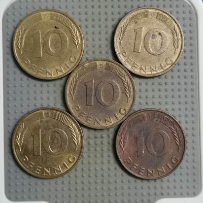 2025年第105场各国散币拍卖（总第105场）26号发一次货 - 德国10芬尼5枚