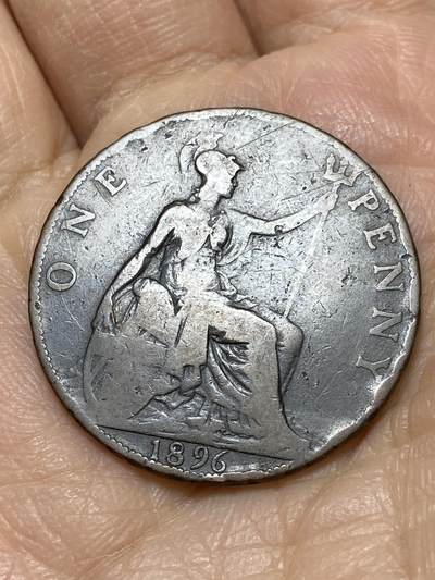 2025年第一百一十四场(总第一百四十场）外国好品散币(免佣金) - 英国🇬🇧1896年1便士(维多利亚女王老年披纱)