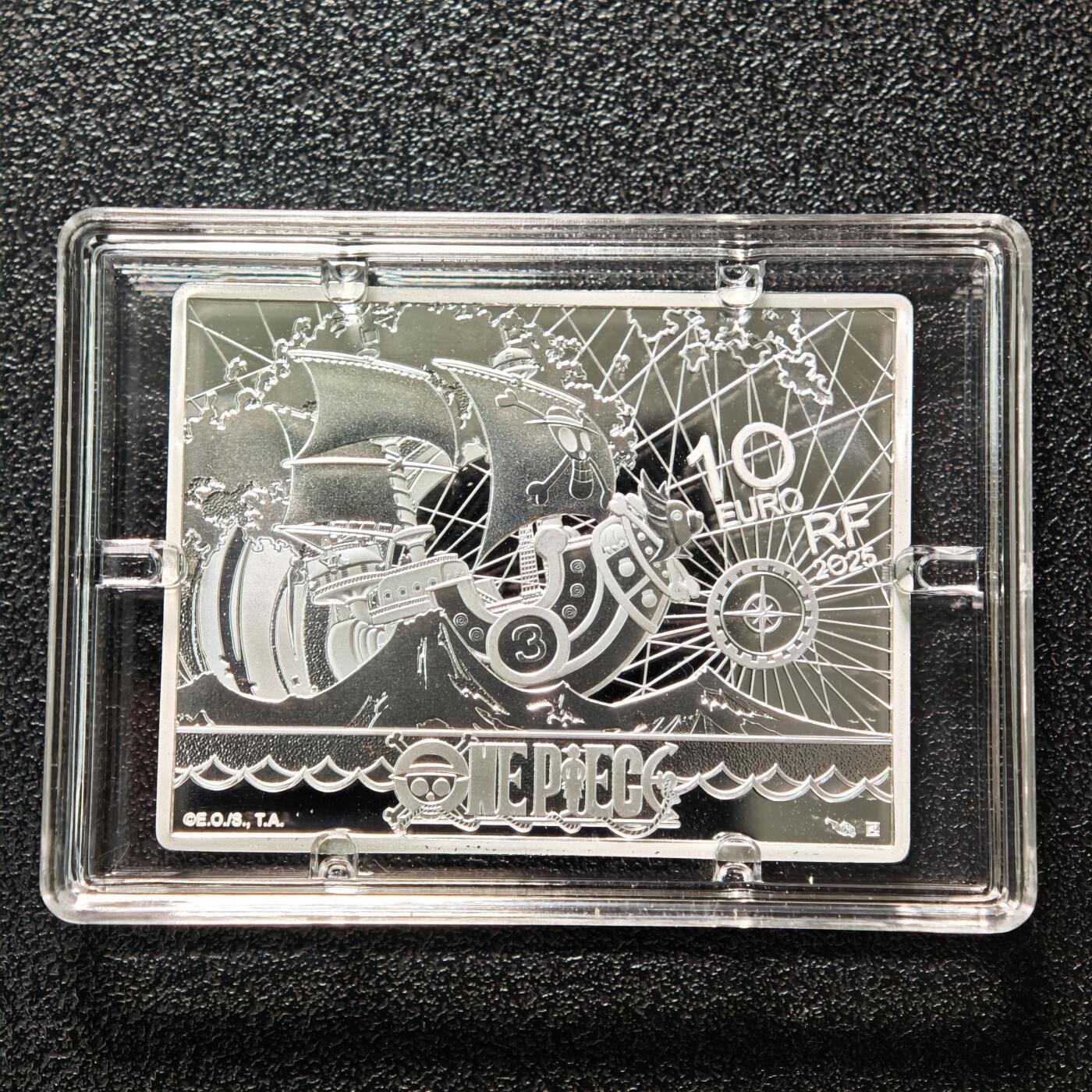 【德藏】世界币章拍卖第150期（拍品征集中~欢迎藏友联系） 2025年 法国青春系列-海贼王10欧元矩形精制纪念银币 原盒 原证书 38mm*29mm 22.2g 999银