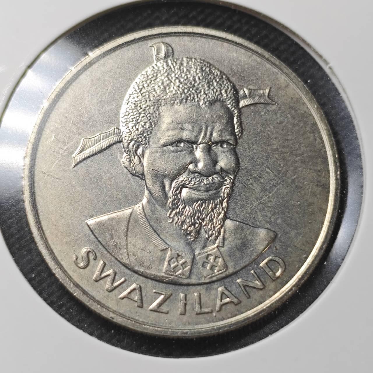 KK钱币收藏小铺  纪念币专场  2月预留时间 周末发货  1975斯威士兰1里兰纪念币